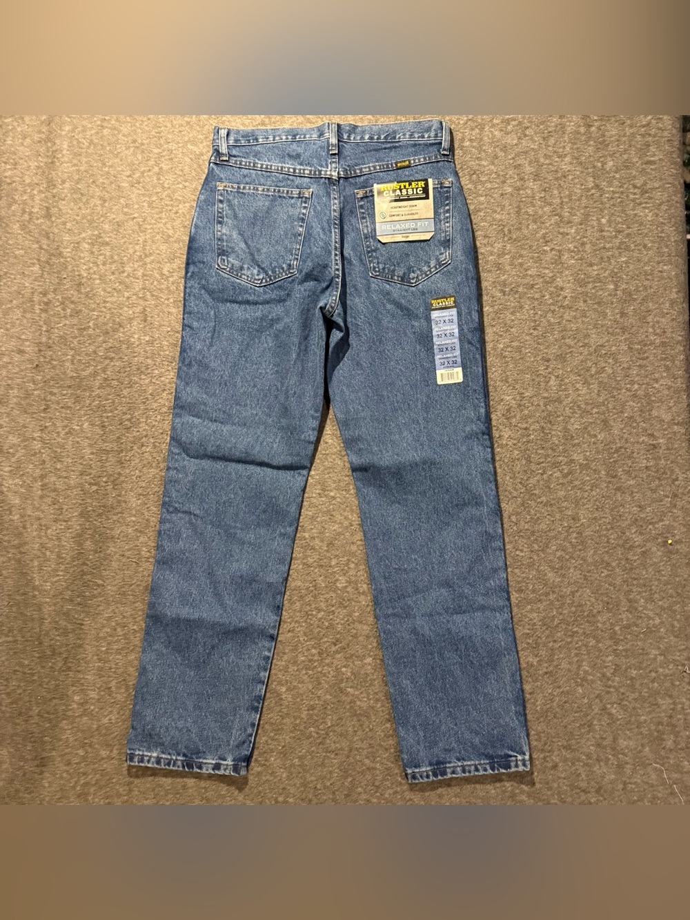 Rustler Wrangler Jeans Mens 32x32 blue Relaxed Straight Heavyweight Durable NWT